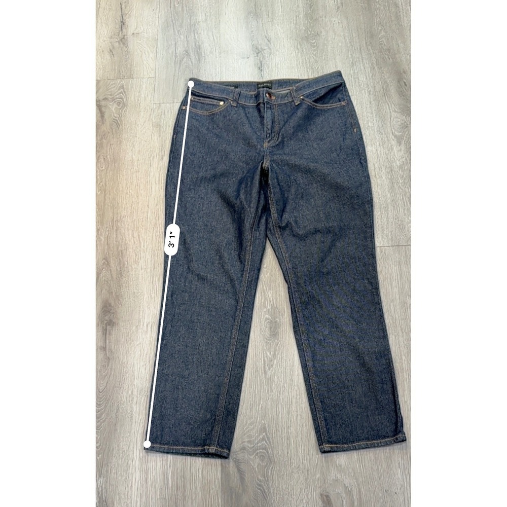 Talbots Dark Wash Slim Straight Ankle Jeans Stretch Denim Women's Size 10 - Picture 6 of 8